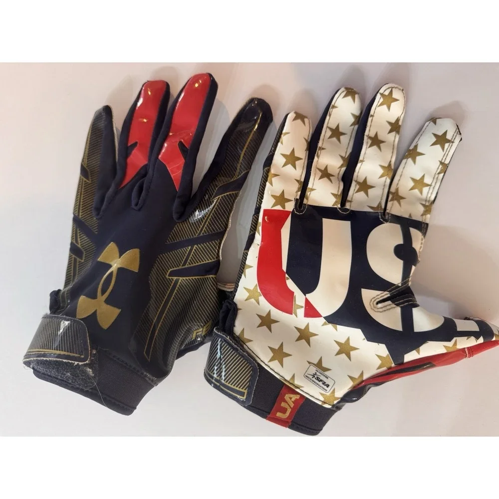 Under Armour Football Gloves USA Adult Medium F7 Stars American Flag Patriotic